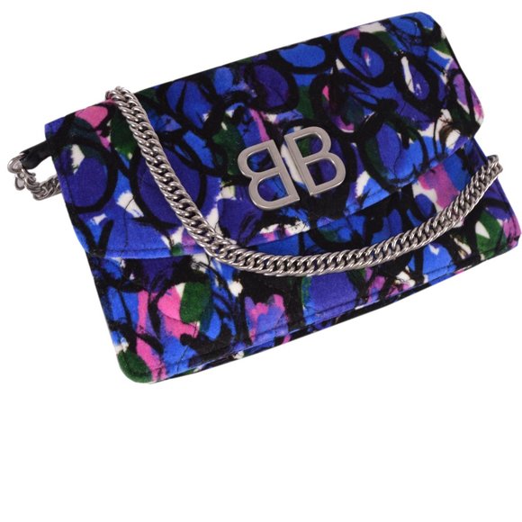 New Balenciaga BB Graphic Chain on Wallet Purse - Picture 5 of 11